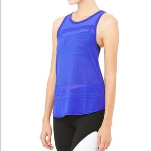 ALO Yoga Blue Racerback Ella Tank